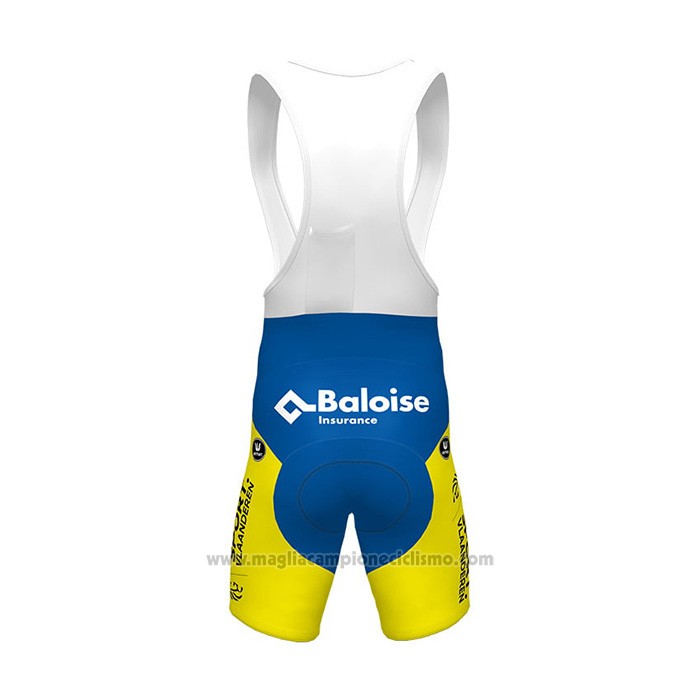 2021 Abbigliamento Ciclismo Sport Vlaanderen-Baloise Blu Bianco Giallo Manica Corta e Salopette
